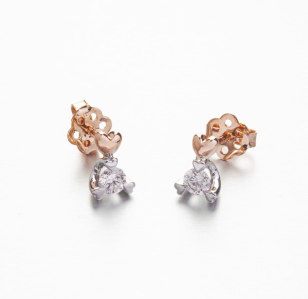 orecchini san valentino diamante cuore regalo speciale donna 18 carati genova creazione unica