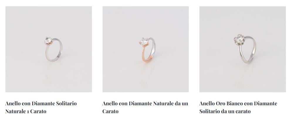 Anello con Diamante Solitario Naturale 1 Carato